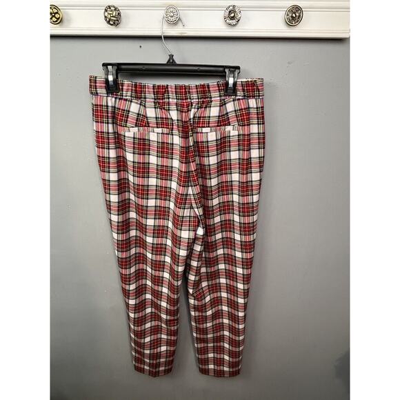 J. Crew Hayden Pants Womens 8T Red Tartan Plaid Cropped Academia Wool Preppy - Picture 2 of 11